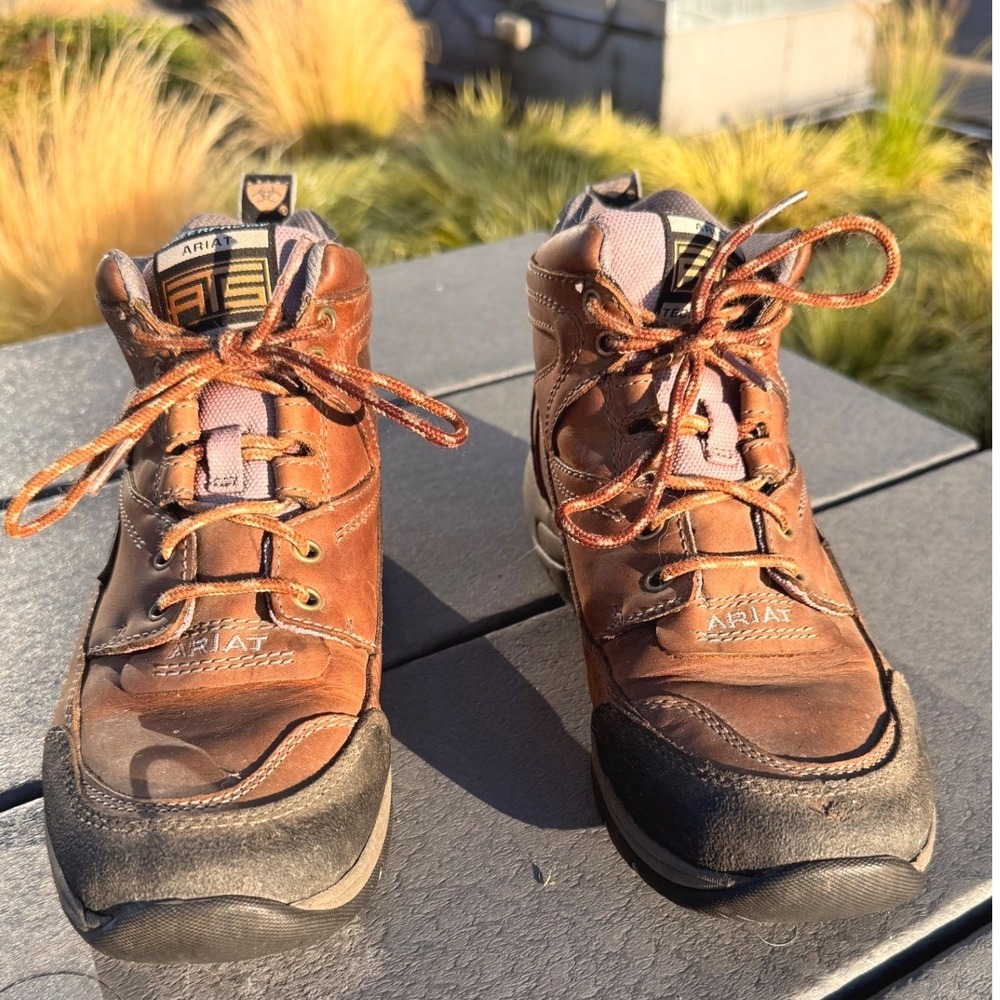 Ariat Terrain H2O Boots Copper Brown 8 B Leather Waterproof Hiking Equestrian